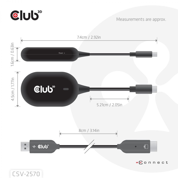 I/O ADAPTER WRL USB-C TO HDMI/CSV-2570 CLUB3D
