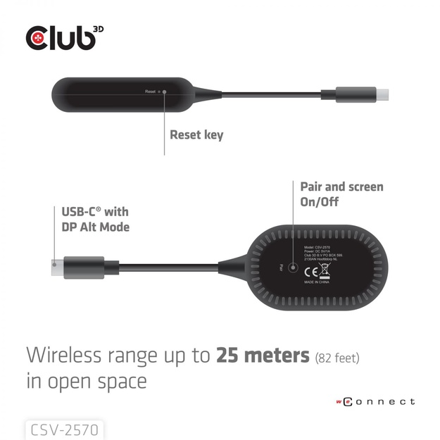 I/O ADAPTER WRL USB-C TO HDMI/CSV-2570 CLUB3D