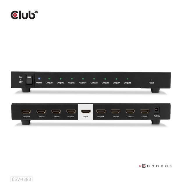 I/O VIDEO SPLITTER HDMI 8PORT/3D 4K 60HZ CSV-1383 CLUB3D