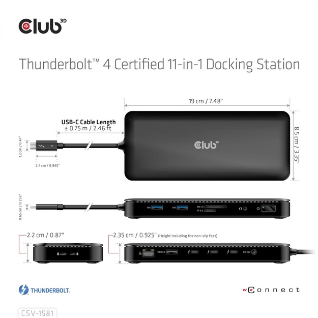 NB ACC DOCKING STATION 11IN1/THUNDERBOLT CSV-1581 CLUB3D