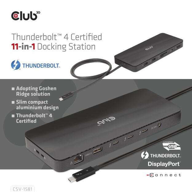 NB ACC DOCKING STATION 11IN1/THUNDERBOLT CSV-1581 CLUB3D 2
