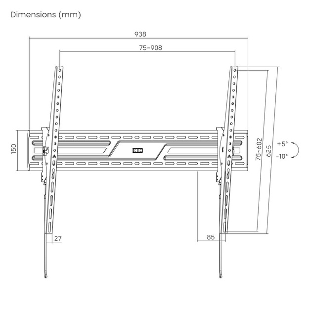 TV SET ACC WALL MOUNT 43-100 /WM-100T-01 GEMBIRD