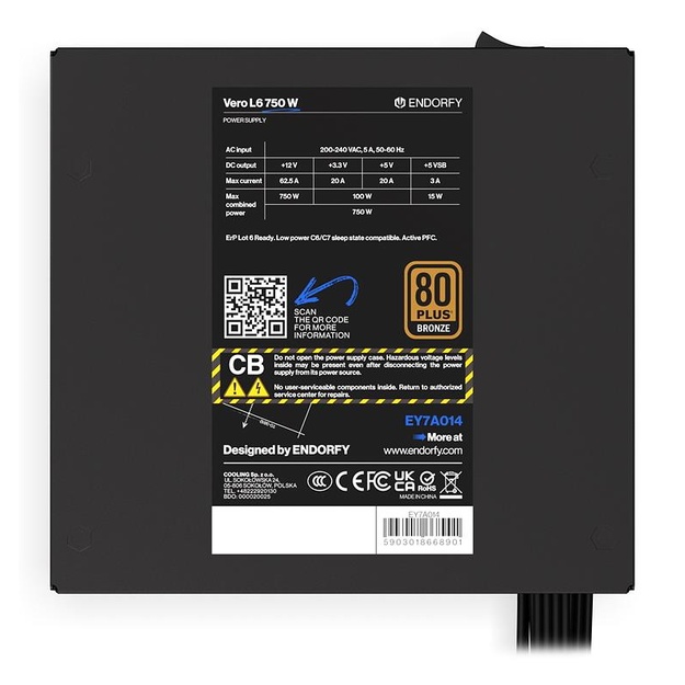 Power Supply|ENDORFY|ATX|PC|200 - 240 V|750 W|EY7A014
