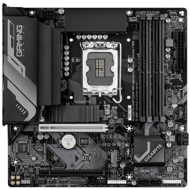 Mainboard|GIGABYTE|Intel B760|LGA 1700|micro ATX|RAM DDR4-SDRAM|4xSlots|2xNumber of M.2 (M) slots|B760MGXDDR4GEN5