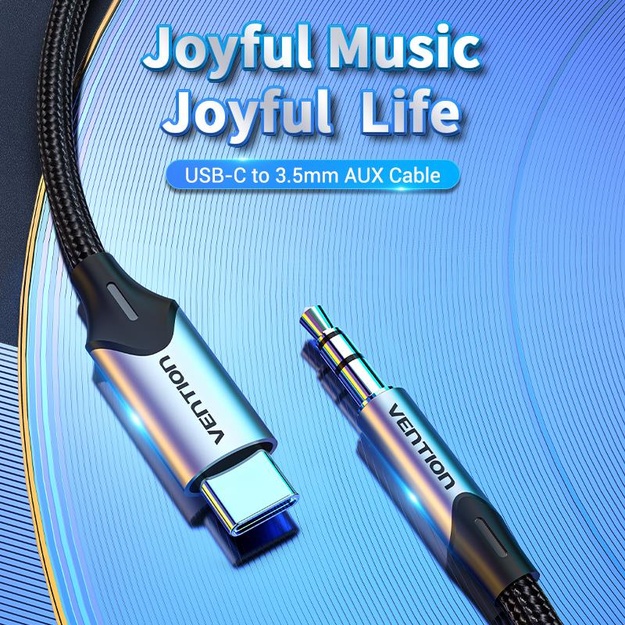 CABLE AUDIO 3.5MM TO USB-C/1M BGKHF VENTION