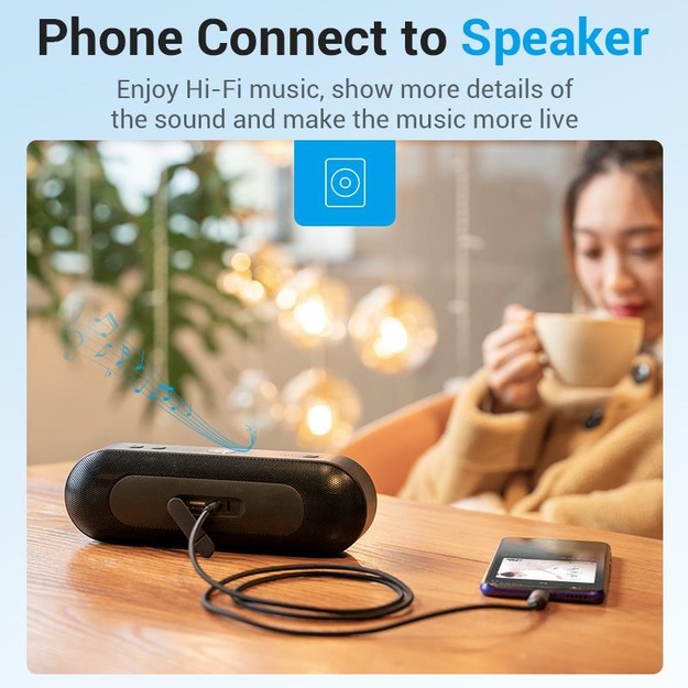 CABLE AUDIO 3.5MM TO USB-C/1M BGKHF VENTION
