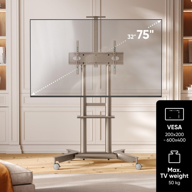 TV SET ACC MOBILE STAND/32-75 /CHAMPAGNE TS1571-C ONKRON