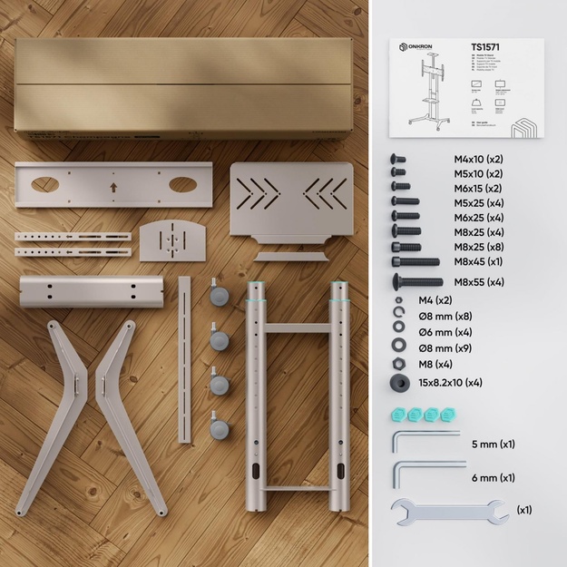 TV SET ACC MOBILE STAND/32-75 /CHAMPAGNE TS1571-C ONKRON
