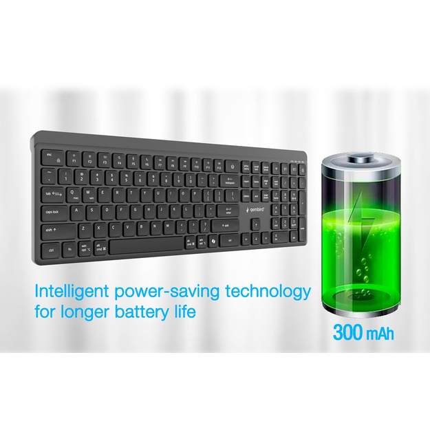KEYBOARD WRL SLIM BT CYRILLIC/KB-WPS-03-CYRL GEMBIRD