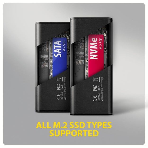 SSD ACC ENCLOSURE M.2 NVME/SATA USB-C EEM2-SD2B AXAGON
