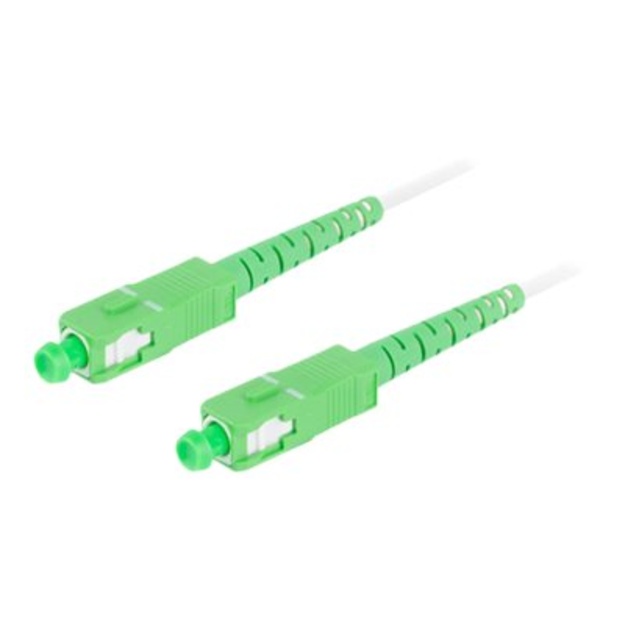 LANBERG fiber optic patchcord SM SC/APC-SC/APC simplex 10m LSZH g657a2 3.0mm white