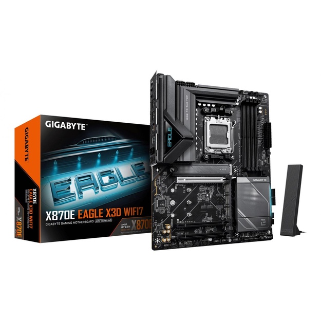 Mainboard|GIGABYTE|AMD X870E|Socket AM5|ATX|RAM DDR5-SDRAM|4xSlots|Wi-Fi Yes|Bluetooth Yes|4xNumber of M.2 (M) slots|X870EEAGLEXWF7