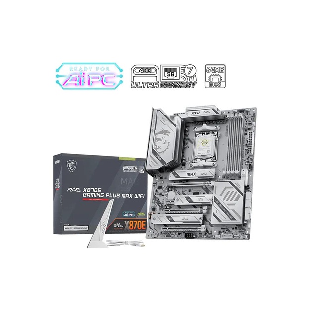 Mainboard|MSI|AMD X870E|Socket AM5|ATX|RAM DDR5-SDRAM|4xSlots|Wi-Fi Yes|Bluetooth Yes|3xNumber of M.2 (M) slots|X870EGAMINPLUSMAXWIFI
