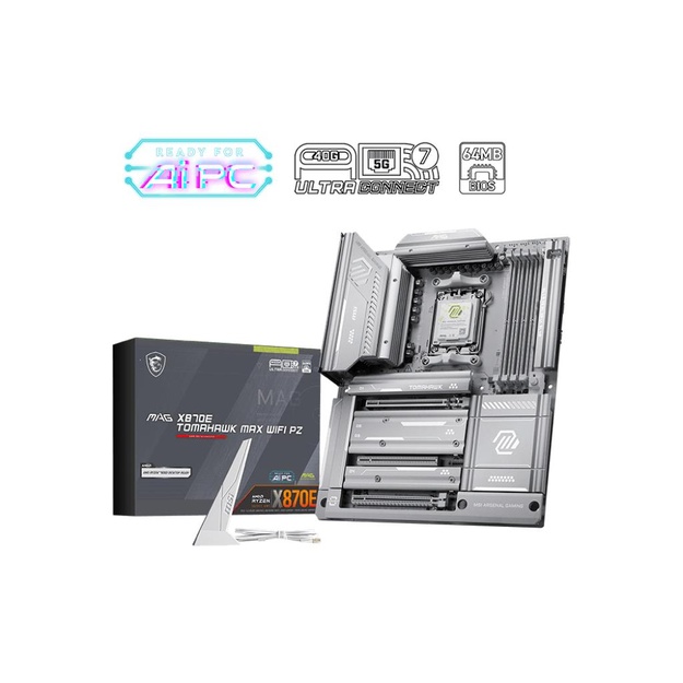 Mainboard|MSI|AMD X870E|Socket AM5|ATX|RAM DDR5-SDRAM|4xSlots|Wi-Fi Yes|Bluetooth Yes|4xNumber of M.2 (M) slots|X870ETOMAHAWKMAXWIFIPZ