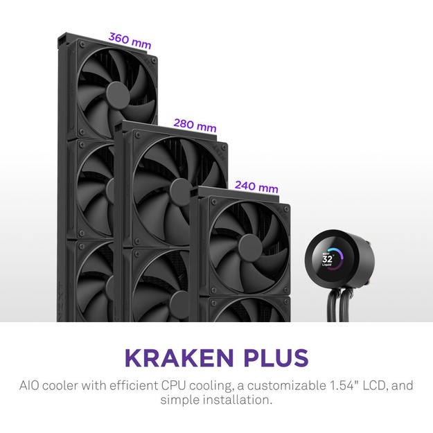 NZXT water cooling Kraken Plus 280 LCD black