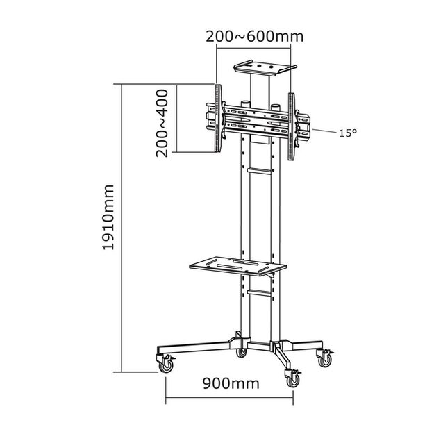 Televizoriaus stovas su ratukais BLACK/32-55  PLASMA-M1700E NEOMOUNTS