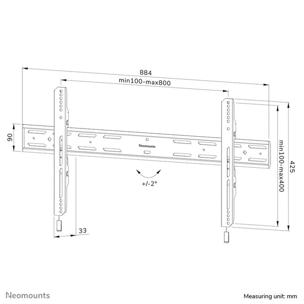 Televizoriaus laikiklis sieninis/WL30S-850BL18 NEOMOUNTS
