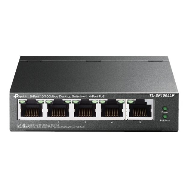 Komutatorius TP-LINK TL-SF1005LP 5x10Base-T 100Base-TX PoE ports 4