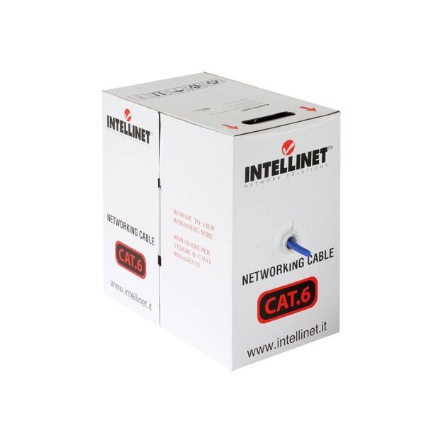 Instaliacinis tinklo kabelis TECHLY 025619 UTP Cat6 4x2 solid CCA 305m box blue 12