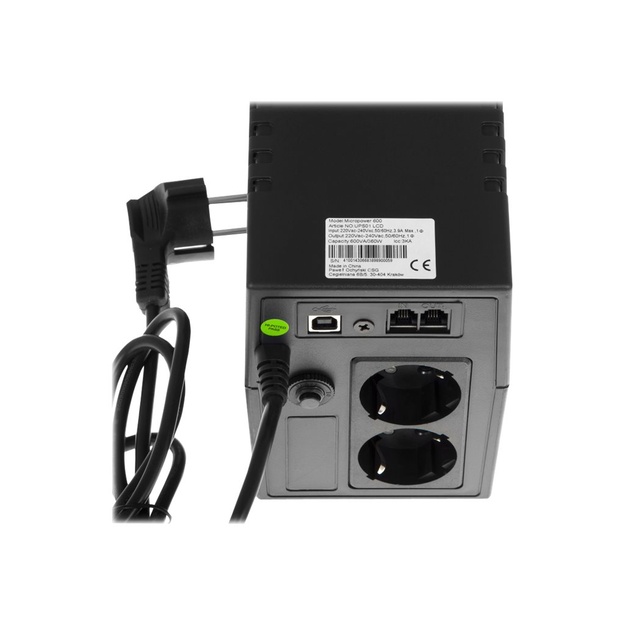 Nepertraukiamo maitinimo šaltinis UPS Green Cell UPS Power Proof 600VA 360W