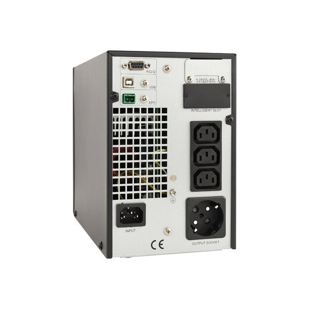 Nepertraukiamo maitinimo šaltinis UPS ENERGENIE EG-UPSO-1000 online 1000VA 1x Schuko 3x IEC LCD display black colour