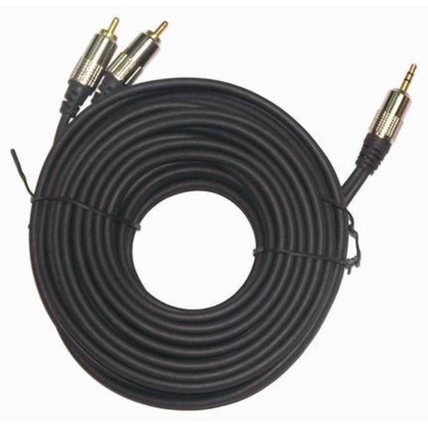 Audio adapteris 3.5MM TO 2RCA 1.5M/GOLD CCA-352-1.5M GEMBIRD