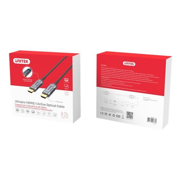 UNITEK C11031DGY Optic Cable HDMI 2.1 AOC 8K 120Hz 30m