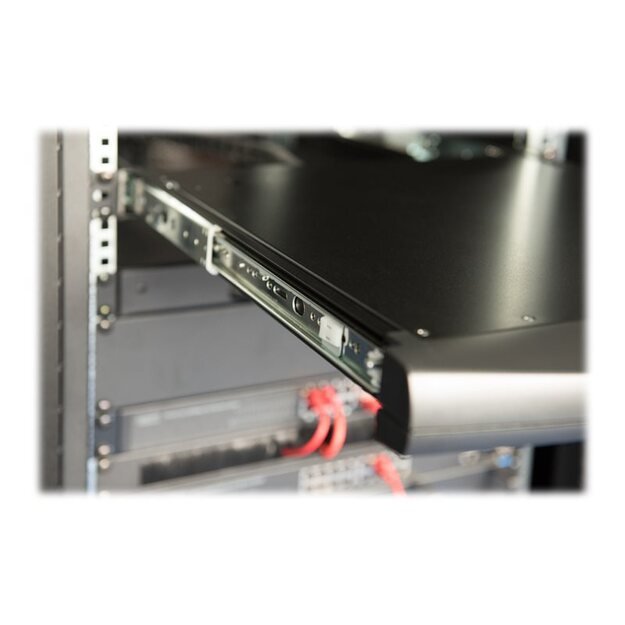 DIGITUS modularized 43.2cm 17inch TFT console with 8 port KVM US keyboard RAL 9005 black color 9