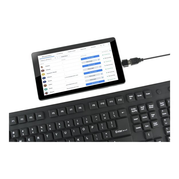 Klaviatūra laidinė GEMBIRD KB-109F-B Flexible , USB + OTG, black color, US layout
