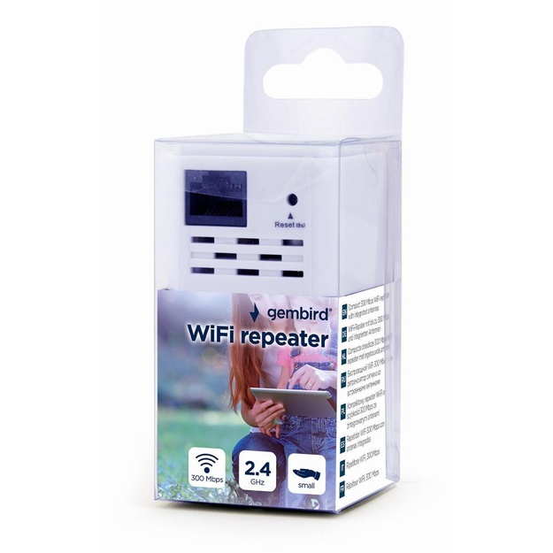 Belaidžio ryšio stiprintuvas WRL REPEATER 300MBPS/WHITE WNP-RP300-03 GEMBIRD