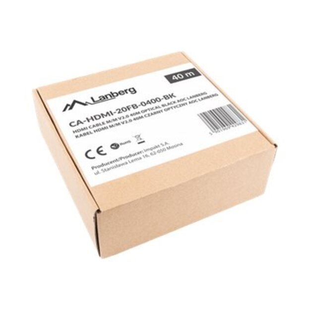 LANBERG HDMI v2.0 M/M cable 40m optical AOC black