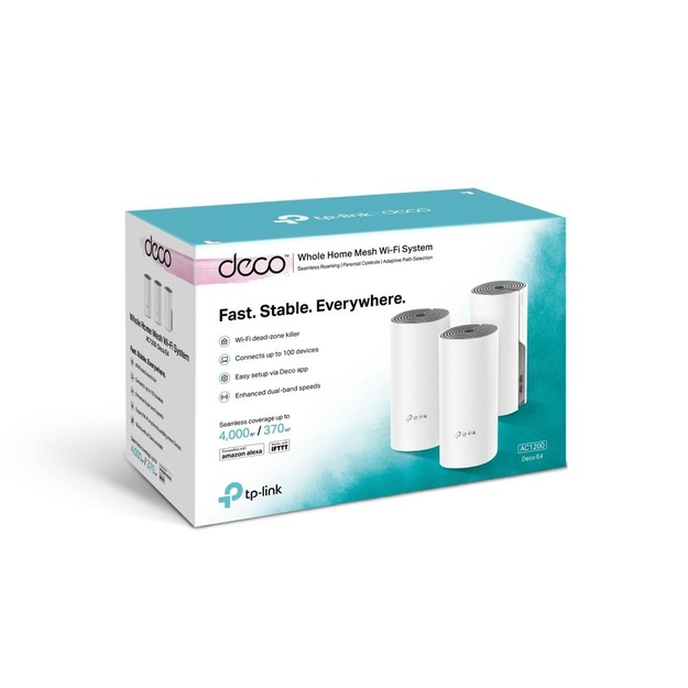 Namų bevielio Mesh tinklo sistema TP-LINK 3-pack 1167 Mbps LAN \ WAN ports 2 antennas 2 DECOE4(3-PACK)