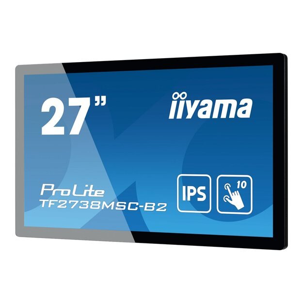 Monitorius IIYAMA 27inch IPS 1920x1080 10 Points Touch 1000:1 425cd/m2 5ms DVI HDMI DP USB Touch Interface Speakers 2x3W