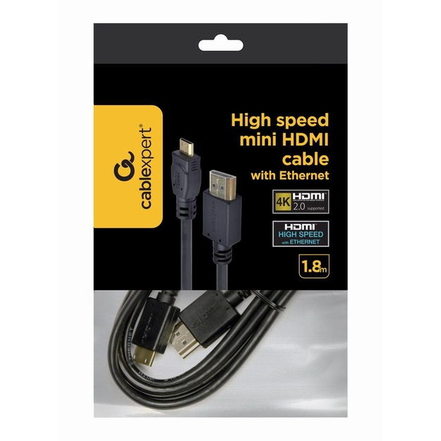 Vaizdo kabelis HDMI-MINI HDMI 1.8M/V2.0 CC-HDMI4C-6 GEMBIRD