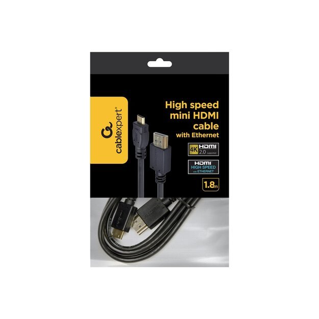 Vaizdo kabelis HDMI-MINI HDMI 1.8M/V2.0 CC-HDMI4C-6 GEMBIRD