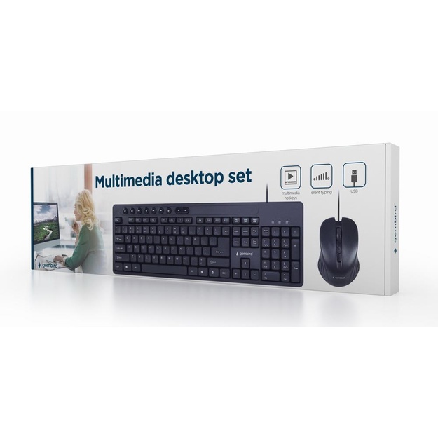 Klaviatūra + pelė komplektas KEYBOARD +MOUSE USB ENG/KBS-UM-04 GEMBIRD