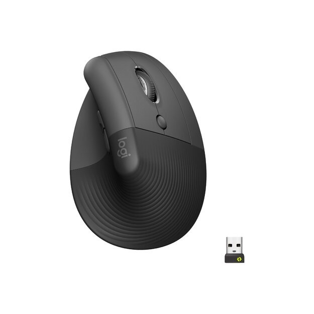 Kompiuterinė pelė belaidė LOGITECH LIFT Right Vertical Ergonomic Mouse - GRAPHITE / BLACK - EMEA