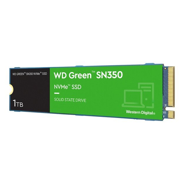 SSD|WESTERN DIGITAL|Green|1TB|M.2|PCIE|NVMe|QLC|Write speed 2500 MBytes/sec|Read speed 3200 MBytes/sec|WDS100T3G0C