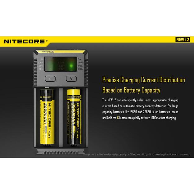 Baterijų įkroviklis CHARGER 2-SLOT/INTELLICHARGER NEW I2 NITECORE 4