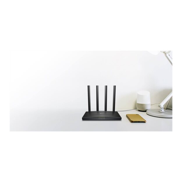 Maršrutizatorius TP-LINK 1167 Mbps USB 2.0 1 WAN 4x10/100/1000M antennas 4 ARCHERC6U