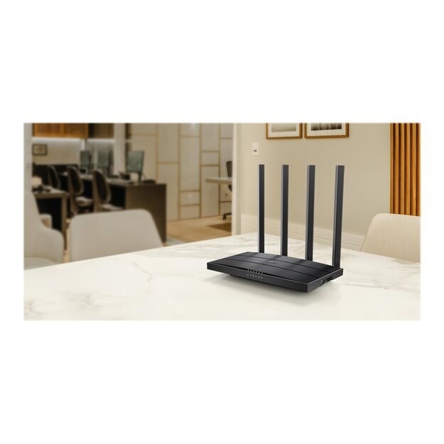 Maršrutizatorius TP-LINK 1167 Mbps USB 2.0 1 WAN 4x10/100/1000M antennas 4 ARCHERC6U