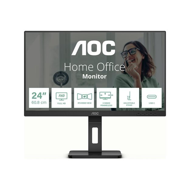 AOC 24P3CV 23.8inch IPS TFT 1920x1080 HDMI DP USB Black