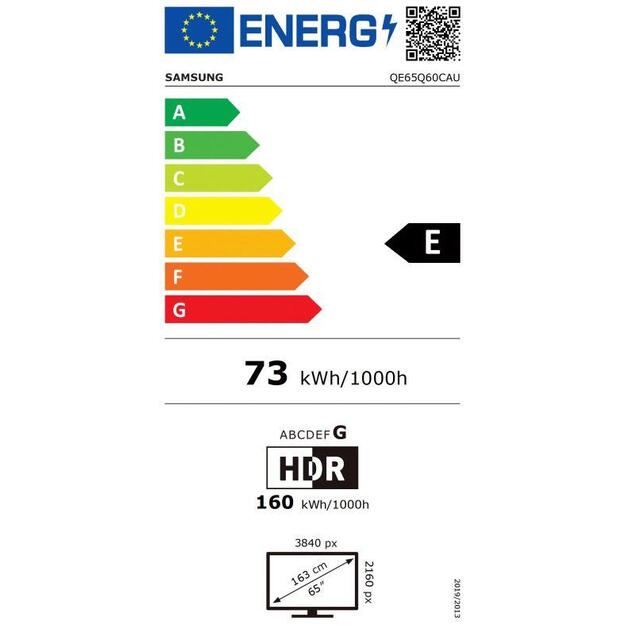 Televizorius SAMSUNG QLED 65inch QE65Q60CAU