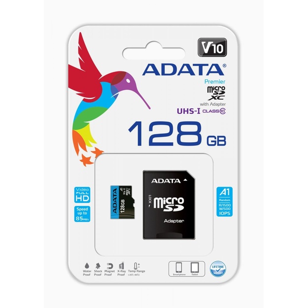 MEMORY MICRO SDXC 128GB W/AD./AUSDX128GUICL10A1-RA1 ADATA