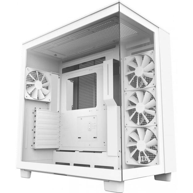 NZXT PC case H9 Flow Midi tower window white