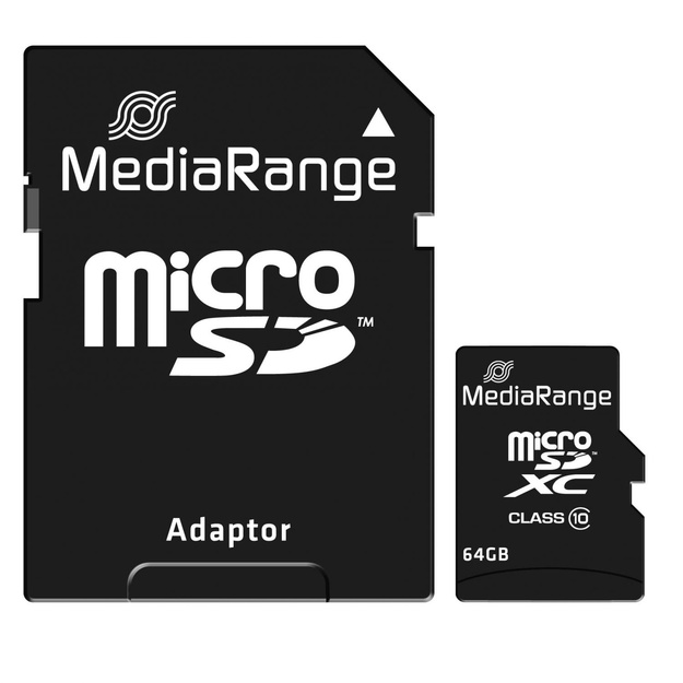 MEMORY MICRO SDXC 64GB C10/W/ADAPTER MR955 MEDIARANGE