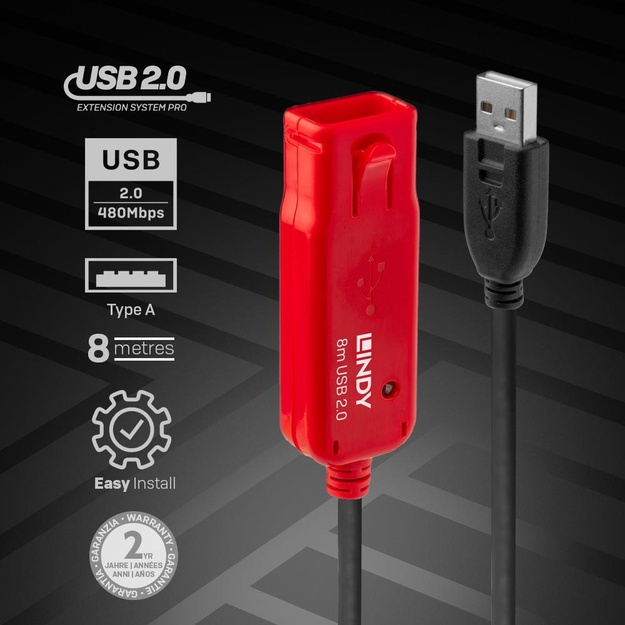 CABLE USB2 8M ACTIVE EXT. PRO/42780 LINDY