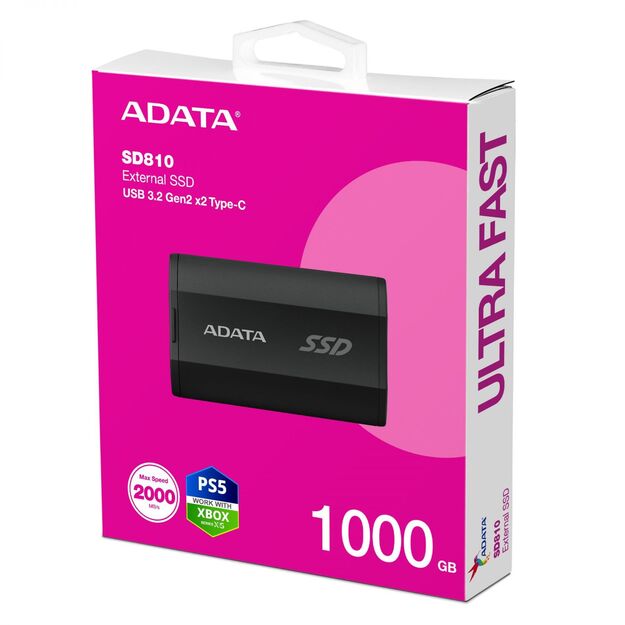 External SSD|ADATA|SD810|1TB|USB-C|Write speed 2000 MBytes/sec|Read speed 2000 MBytes/sec|SD810-1000G-CBK 13
