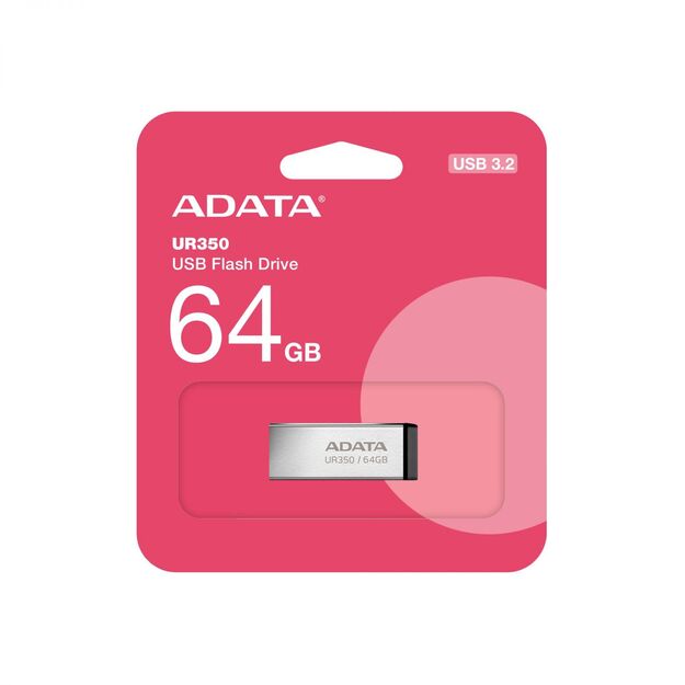 MEMORY DRIVE FLASH USB3.2 64GB/BLACK UR350-64G-RSR/BK ADATA 14