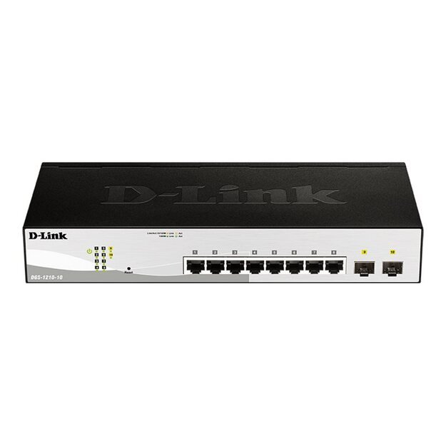 D-LINK 10-Port Layer2 Smart Managed Gigabit Switch dlink green 3.0 8x 10/100/1000Mbit/s TP RJ-45 Port2x 100/1000Mbit/s SFP